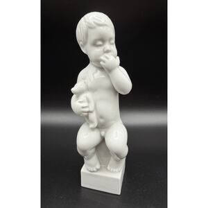 Bing & Grondahl B&G Baby Boy Adam with Teddy Bear Figurine 6.5” Svend Lindhart